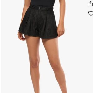 WeWoreWhat Pleated Wide Leg Short, Size 26, Dark Grey